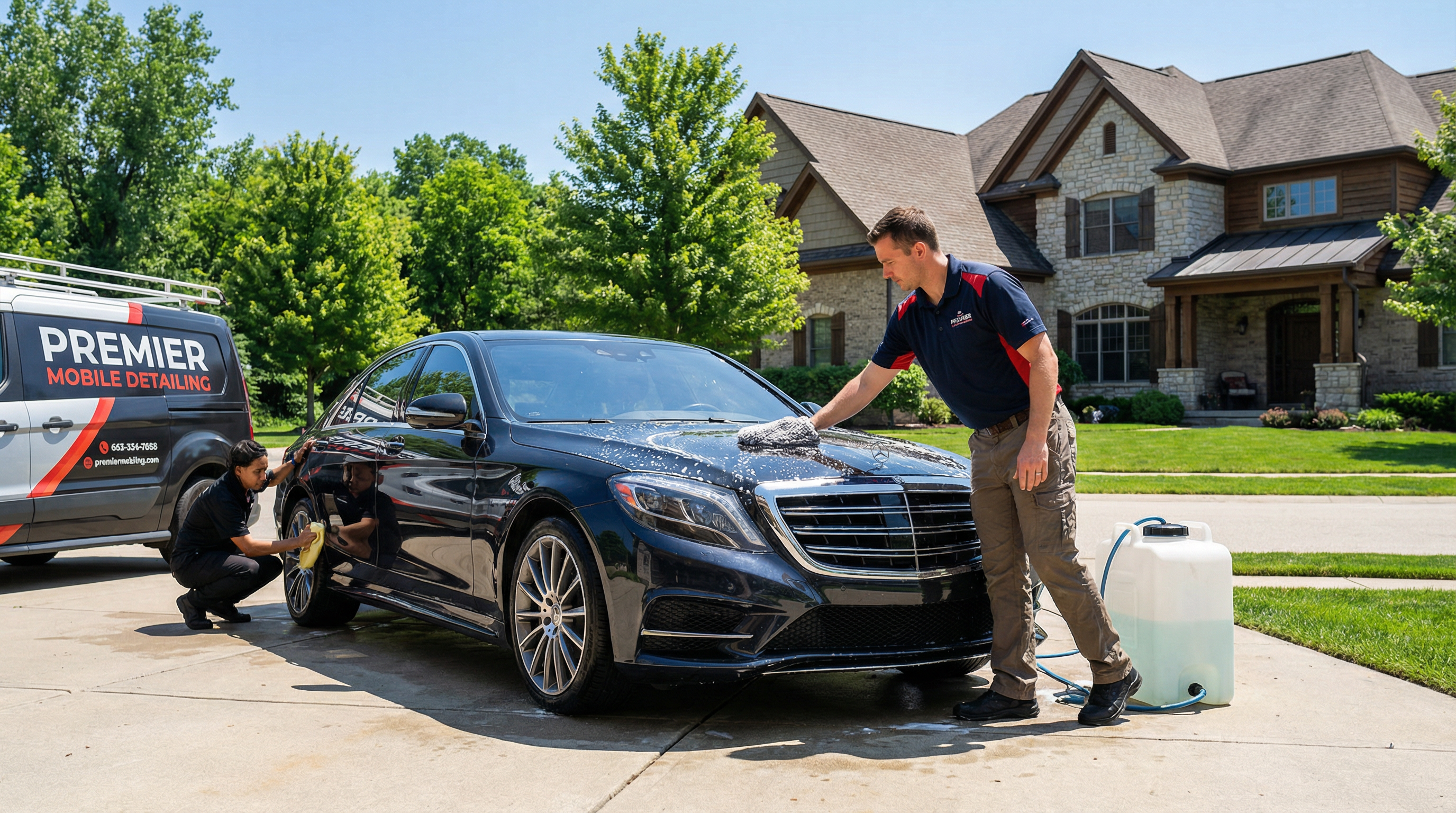 Comparison of mobile car detailing service versus drive-thru car wash - professional hand detailing versus automated wash in Orange County, CA - JIMENEZ ROYAL WASH